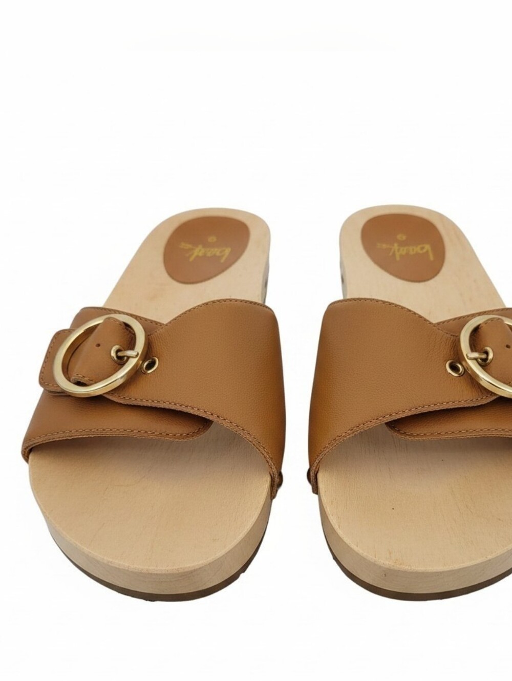 NWOT BEEK Tan Studded Platform Sandals - Picture 2 of 4